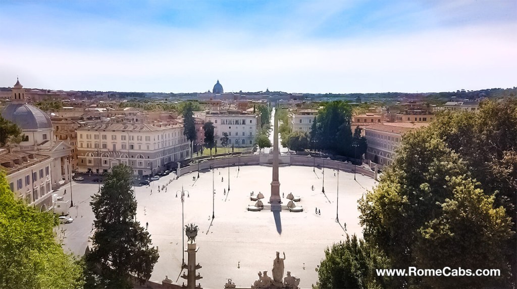 Piazza del Popolo Pincio Hill Villa Borghese in Rome Cabs tours